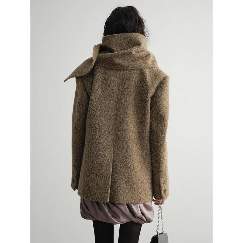 textured blazer with scarf collar, view 5 - MRSLM