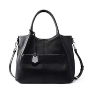 genuine leather large capacity tote handbag, view 3 - MRSLM