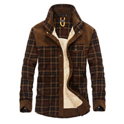 Men's fleece-lined cotton plaid jacket, view 8 - MRSLM