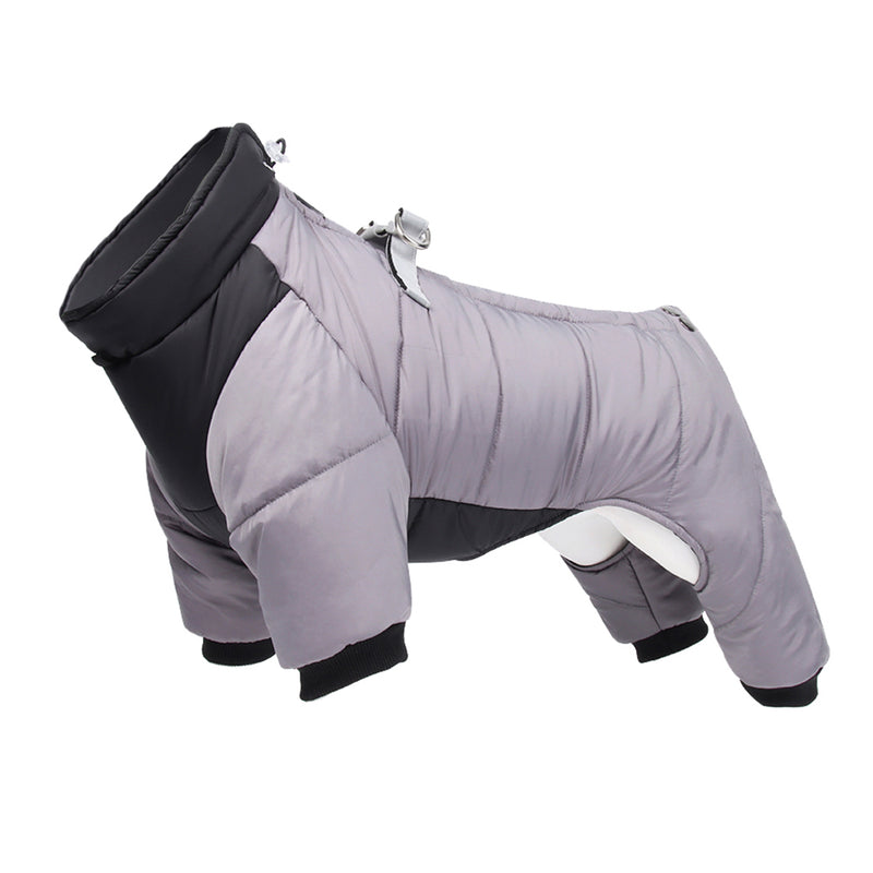 Casaco impermeável de inverno para cães com argola em D 