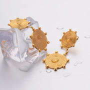 textured disc stud earrings - MRSLM