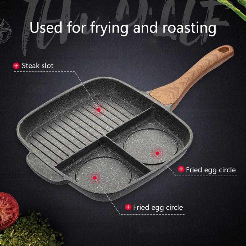 Maifanshi Bratpfanne für Steaks, multifunktionale Haushaltspfanne für Omeletts, Induktionsherd, antihaftbeschichtet