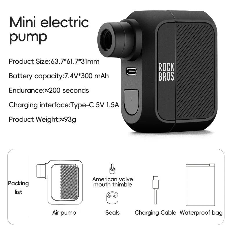 Tragbare Mini-Elektrofahrradpumpe 100 PSI