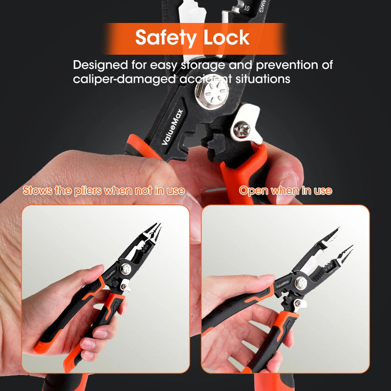 8.5-inch wire cutters and strippers with flush pliers, view 4 - MRSLM