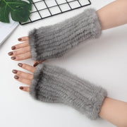Comfortable winter fur half finger gloves - MRSLM