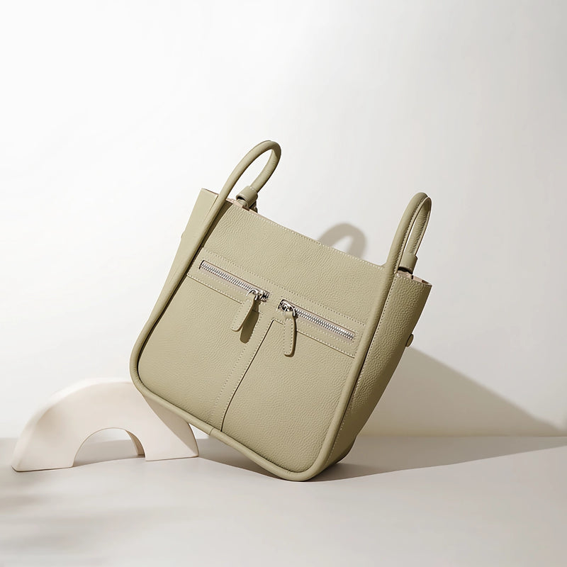 Genuine leather bucket bag, view 8 - MRSLM