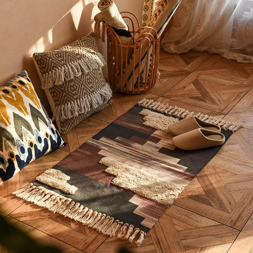 cotton linen tassel woven floor mat - MRSLM
