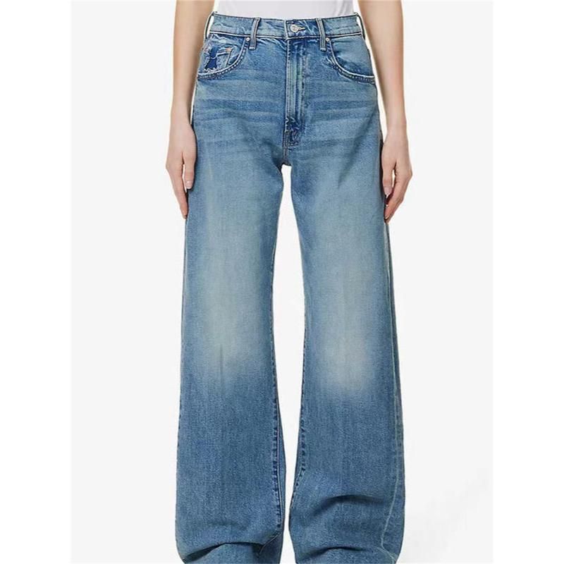 Vintage-Jeans für Damen, blau, hochgeschnitten, Frühling/Sommer
