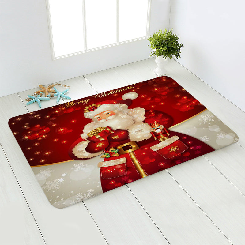 Christmas Santa Claus non-slip flannel doormat - MRSLM