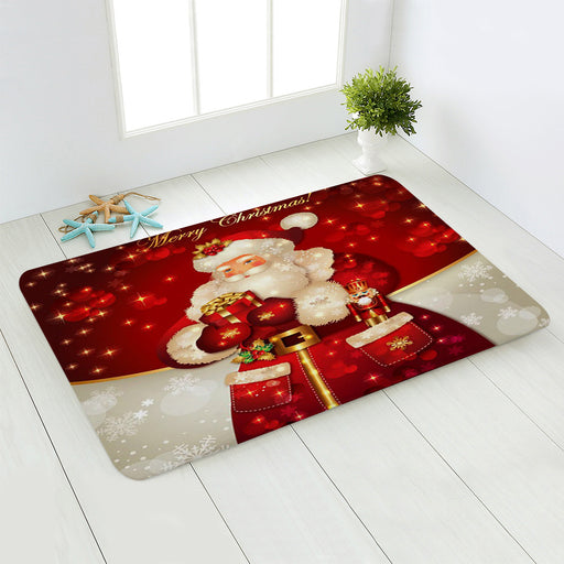 Christmas Santa Claus non-slip flannel doormat - MRSLM