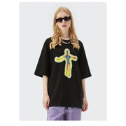 oversized hip hop graphic t-shirt, view 2 - MRSLM