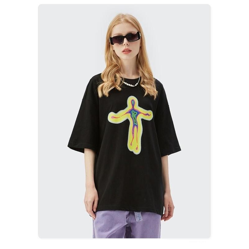 oversized hip hop graphic t-shirt, view 2 - MRSLM