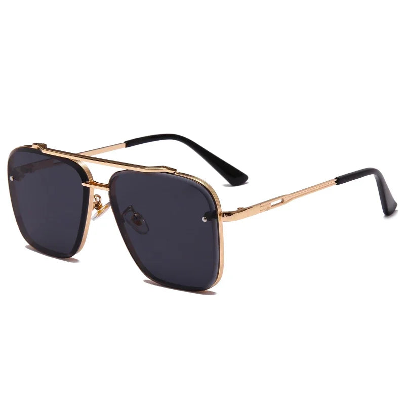 Klassische quadratische Vintage-Sonnenbrille – Luxuriöse UV400-Sonnenbrille mit Metallrahmen für Damen und Herren