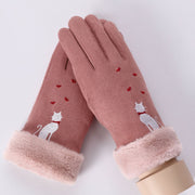 Women's plush-lined suede touchscreen gloves, view 23 - MRSLM