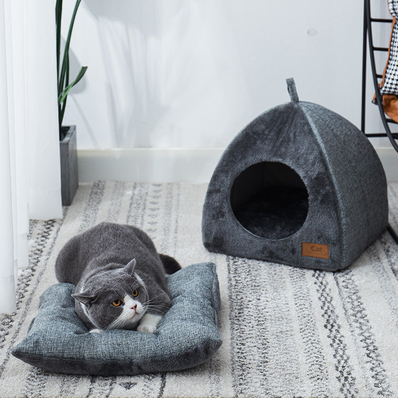 semi-enclosed cat bed, view 4 - MRSLM