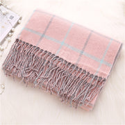 Double-sided plaid scarf, view 9 - MRSLM