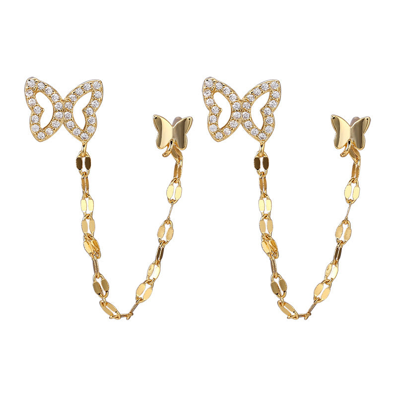 butterfly flying long earrings, view 4 - MRSLM