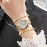 women's gold quartz watch, view 2 - MRSLM