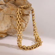 18k gold plated braided bracelet with ring clasp - MRSLM
