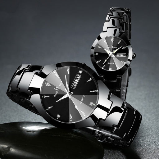 couple's luminous calendar quartz watch - MRSLM