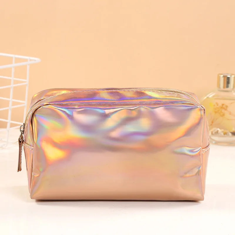 solid color laser makeup bag, view 2 - MRSLM