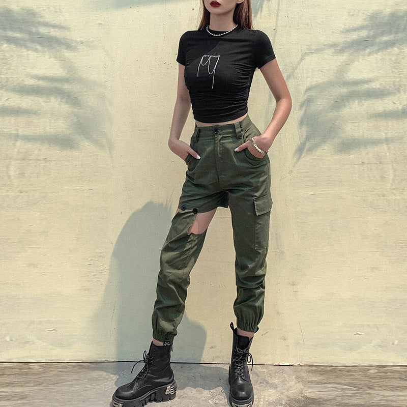irregular stitching pocket harem pants - MRSLM