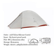 ultra light waterproof trekking tent, view 3 - MRSLM