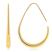 14K gold plated teardrop hoop earrings, view 2 - MRSLM