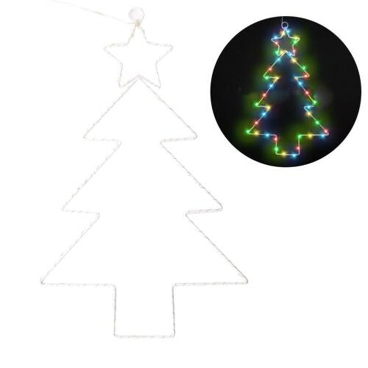 Wrought Iron Christmas Tree Shaped Lantern Festival LED Christmas Garland String Lights Fairy Curtain Light For Home Party Decororatios