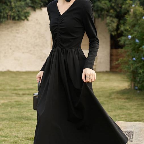 black knitted smocked midi dress - MRSLM