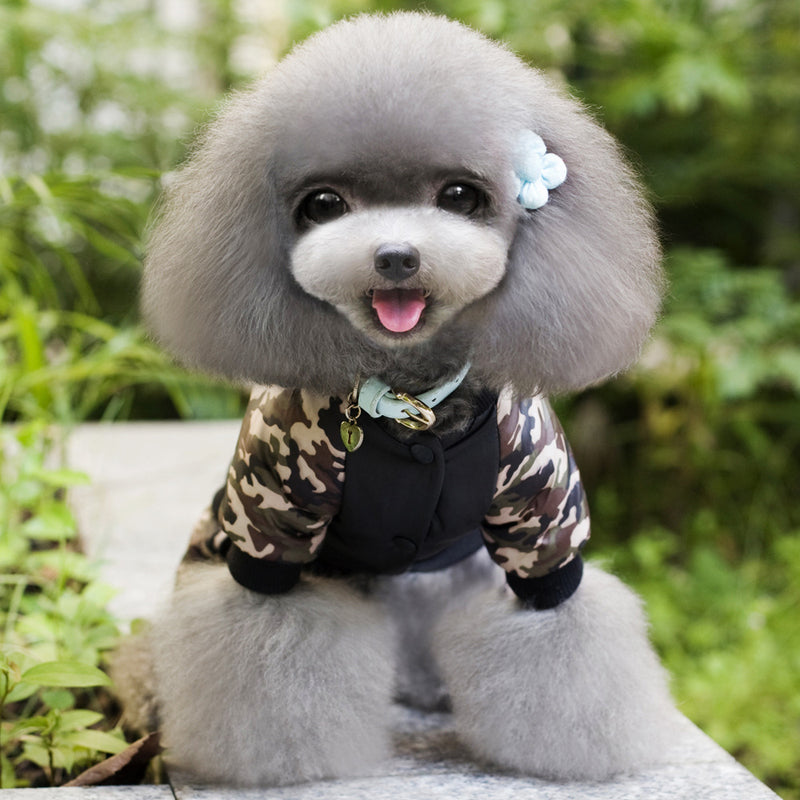 Jaqueta camuflada de inverno para animais de estimação