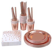 rose gold disposable tableware set - MRSLM