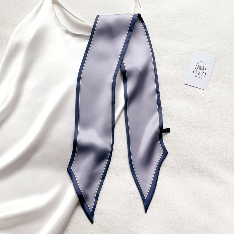 silk-feel narrow scarf, view 8 - MRSLM