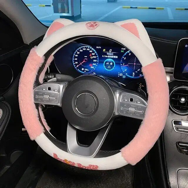 Colorful plush steering wheel cover - MRSLM
