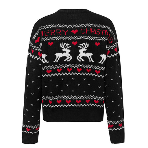 Women's elk heart Christmas knit sweater, view 2 - MRSLM