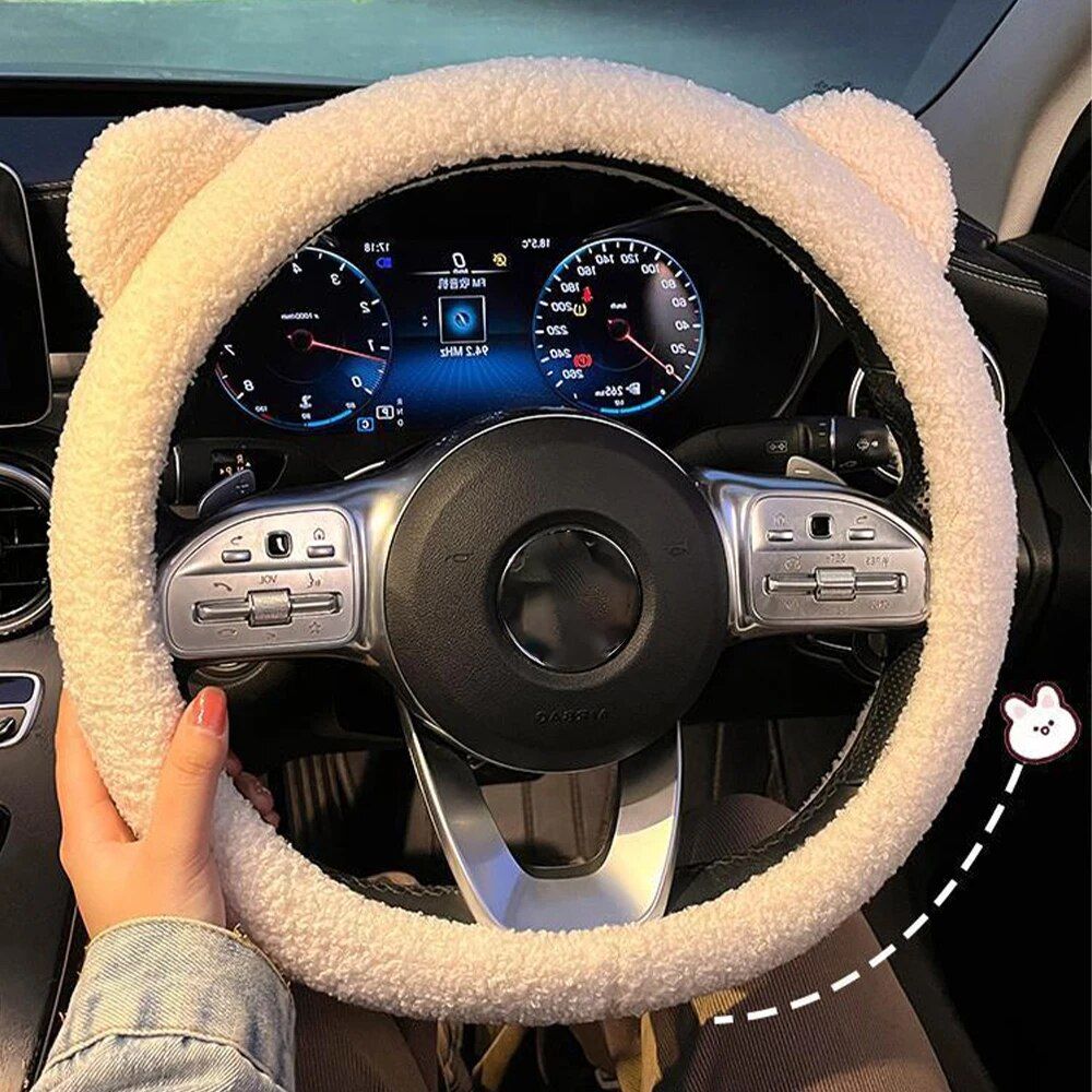 Plush Car Steering Wheel Cover