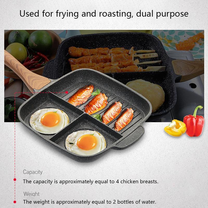 Maifanshi Bratpfanne für Steaks, multifunktionale Haushaltspfanne für Omeletts, Induktionsherd, antihaftbeschichtet