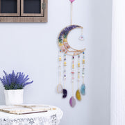 natural agate crystal dream catcher pendant, view 6 - MRSLM