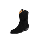 women's suede pointy toe ankle boots, view 3 - MRSLM