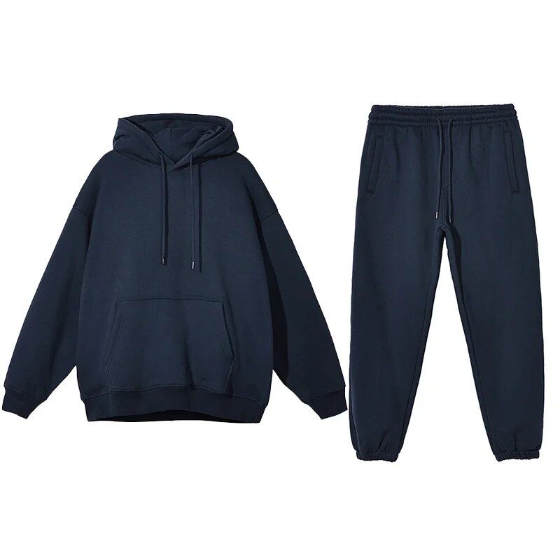 Conjunto aconchegante de moletom com capuz e calça de moletom
