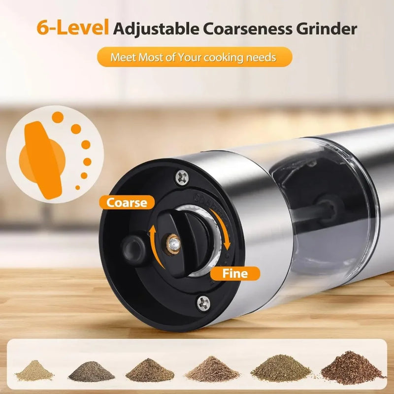electric salt and pepper grinder set, view 4 - MRSLM
