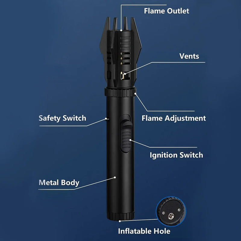 Windproof torch lighter with rotating head, view 10 - MRSLM