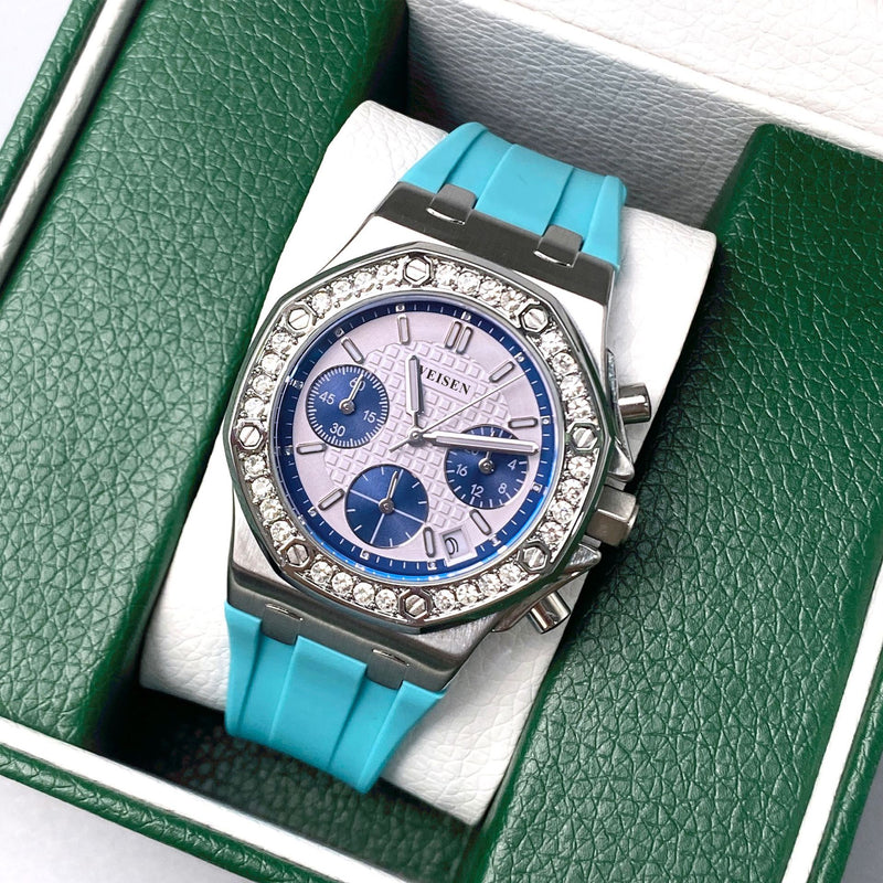 women's multifunction silicone strap watch, view 4 - MRSLM