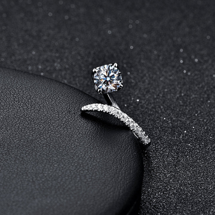 Platinum Mosang Diamond Small Design Sense Ring