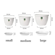 Round indoor plant pot with tray, view 12 - MRSLM