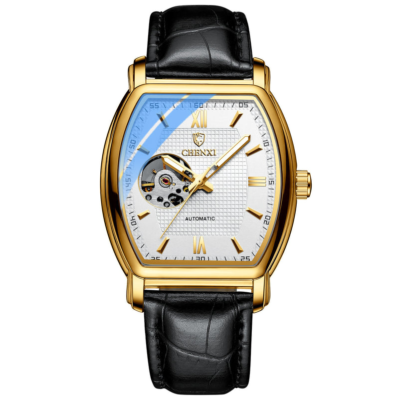 men's square hollow mechanical watch, view 5 - MRSLM