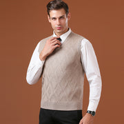 Men's V-neck knit sweater vest, view 5 - MRSLM