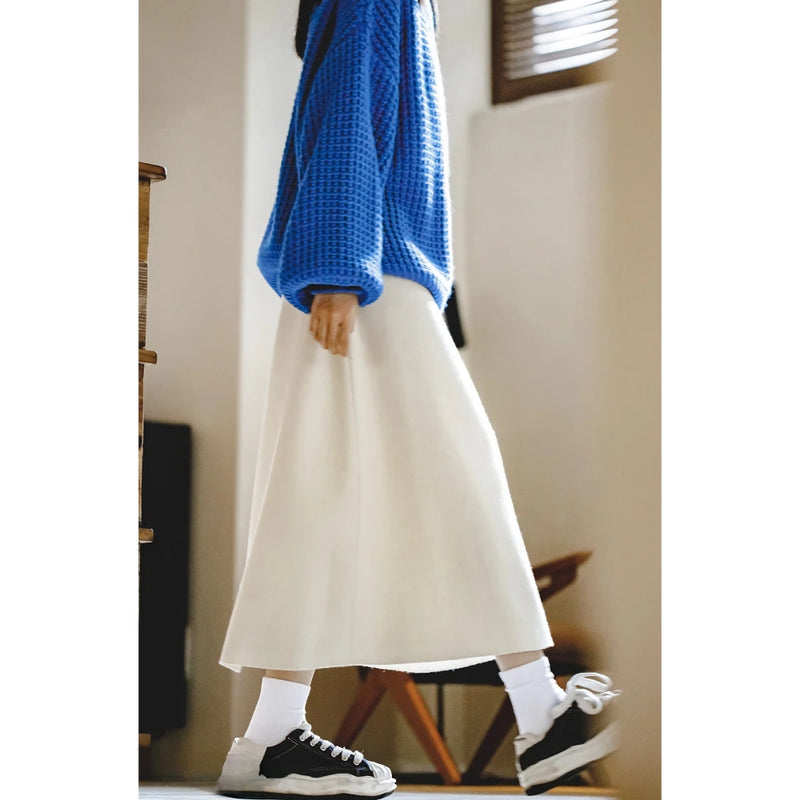 retro ribbed knit a-line skirt, view 5 - MRSLM