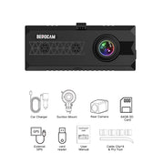 3 lens wifi dash camera, view 4 - MRSLM