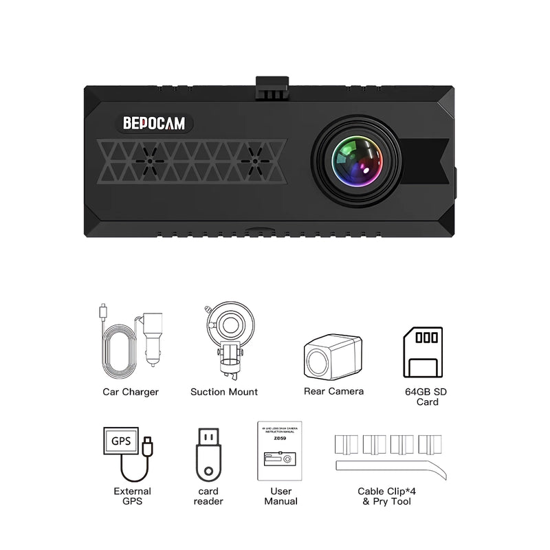 3 lens wifi dash camera, view 4 - MRSLM